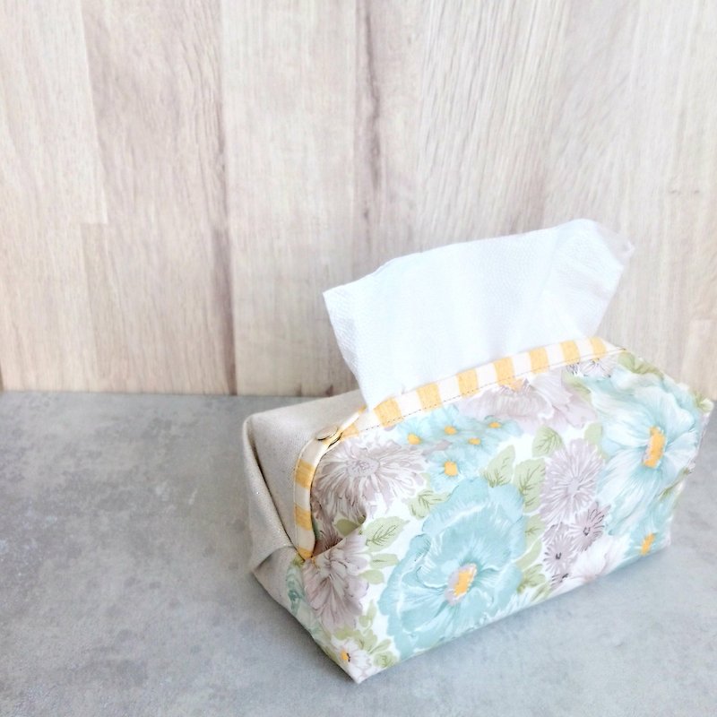 【ITS/Core Twisted Paper Cover】French Silver cloth with flowers and brocade clusters can be purchased with a lanyard! - Tissue Boxes - Cotton & Hemp Yellow