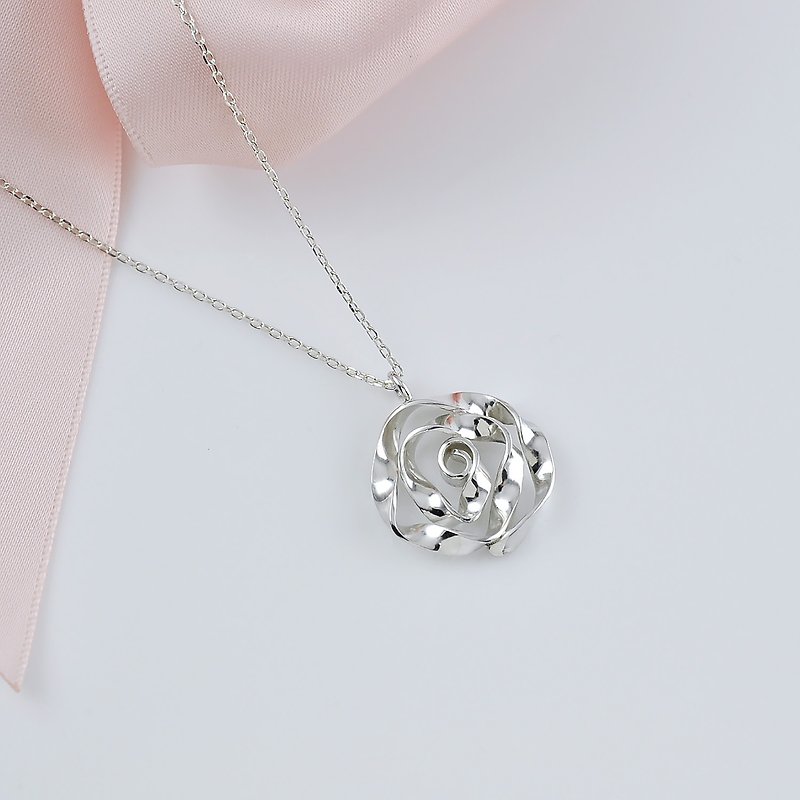 Rose Drop Long Necklace, SV925 - Long Necklaces - Sterling Silver Silver
