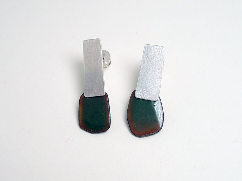 Gem Series  #a251 Emanel earring - Earrings & Clip-ons - Silver Green