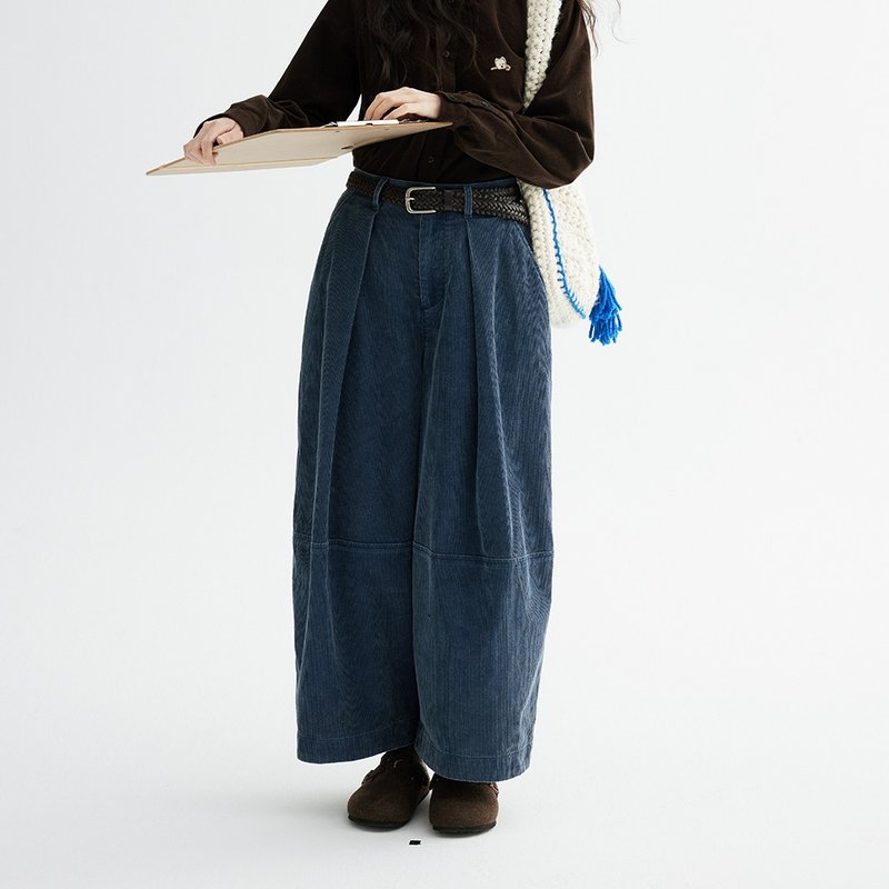 Washed corduroy jeans | Pants | Winter style | Sora-1724 - Women's Pants - Cotton & Hemp Blue