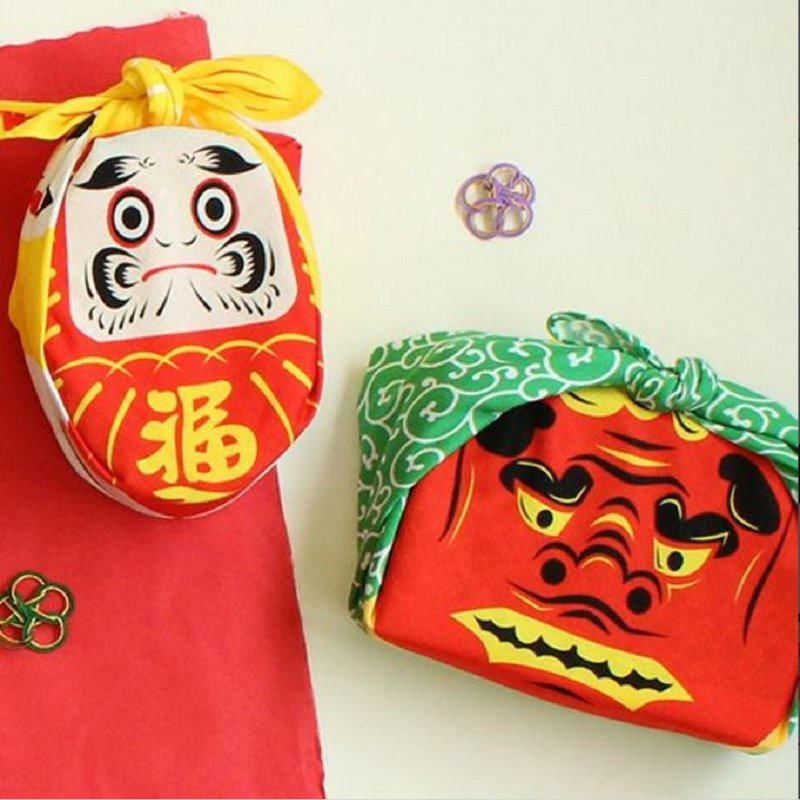 京都風呂敷包巾-cochae 中巾-小偷及舞獅 - 手帕 - 棉．麻 