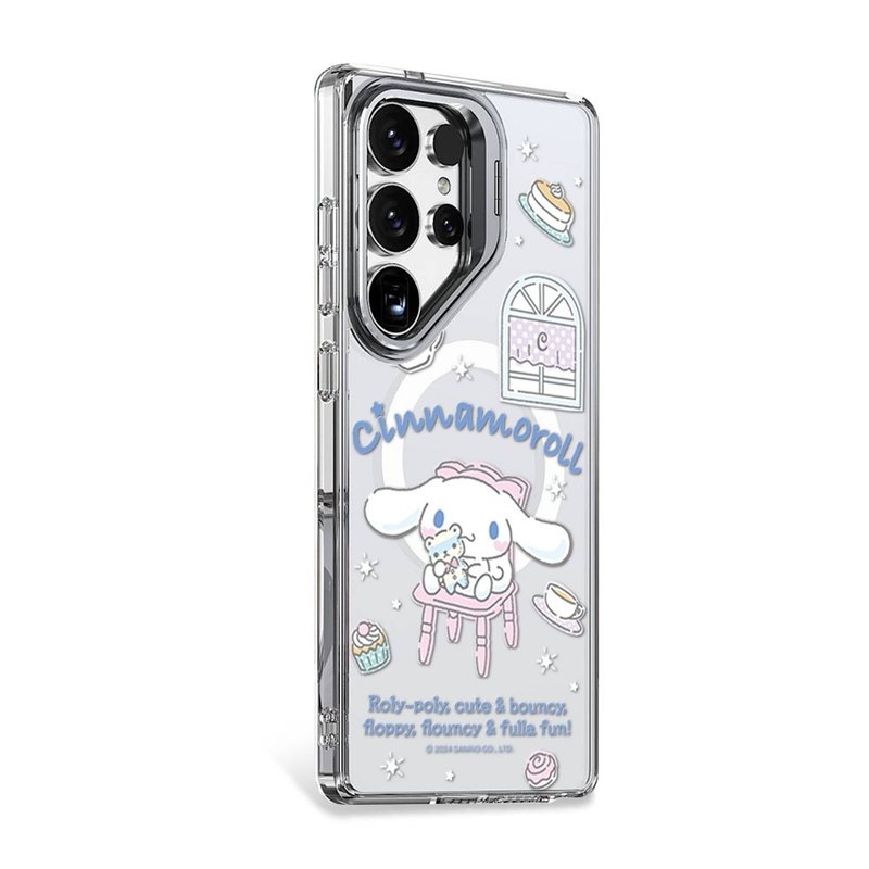 三麗鷗 Samsung S25/S24 防震雙料隱形立架磁吸手機殼-午茶大耳狗 - 手機殼/手機套 - 其他材質 多色