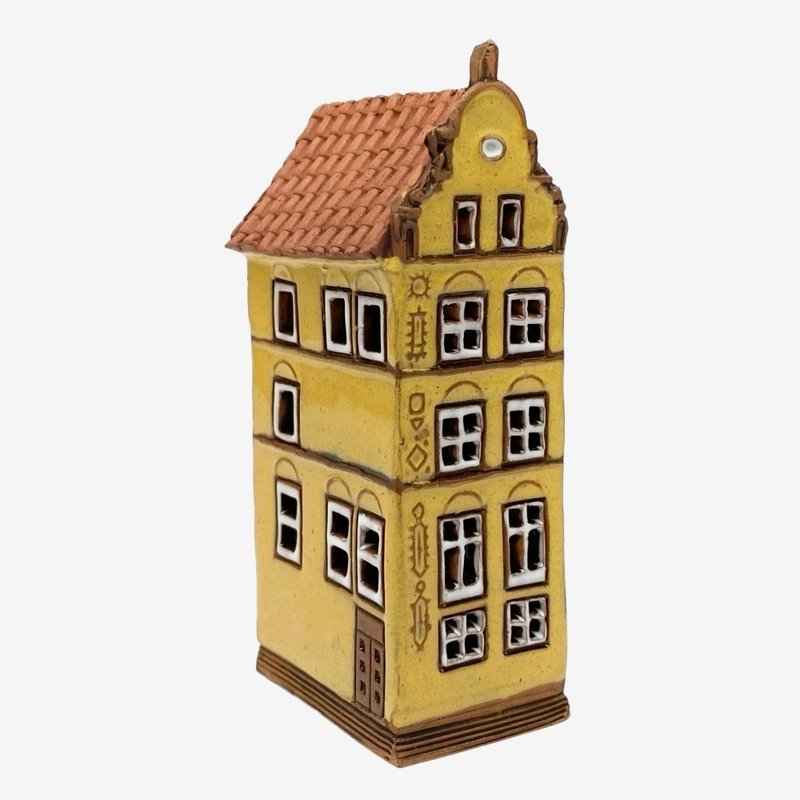 SOLO European Home - Handmade Ceramic Cottage Candlestick 9cm Mini Polish Series - Candles & Candle Holders - Pottery Yellow