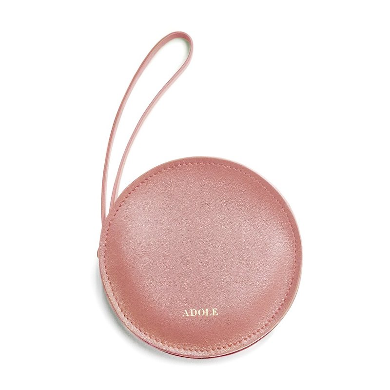 Sandwich leather coin purse / smoky pink - Coin Purses - Genuine Leather 