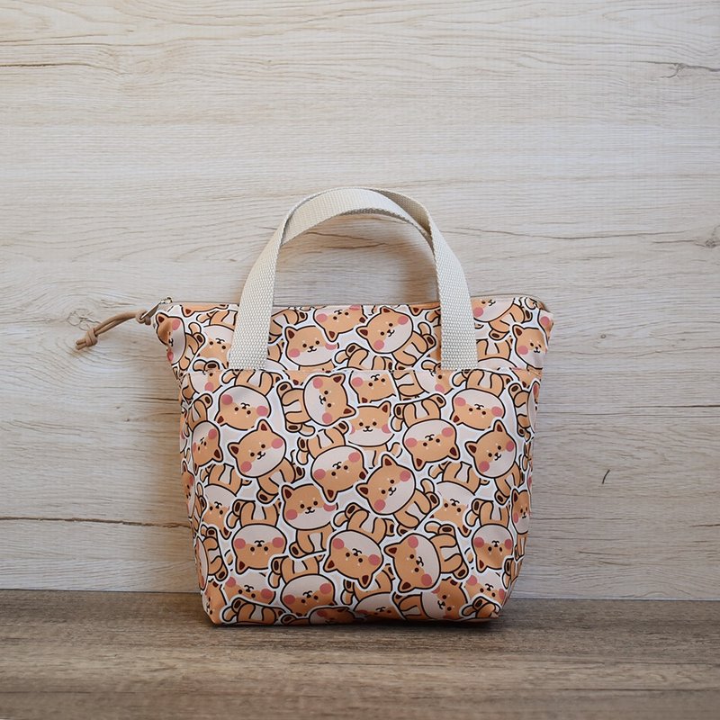 Zipper small bag/cutlery bag_manmanshiba inu - กระเป๋าถือ - ไนลอน สีส้ม