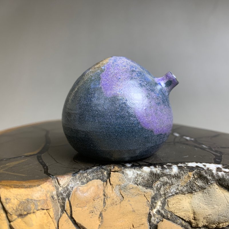 台灣【陶燒釉變】手拉坯水滴硯滴(小)12 - 花瓶/花器 - 陶 咖啡色