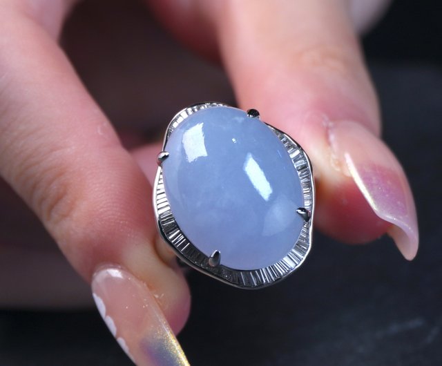 アイスジェイド ラベンダー翡翠 オーバルリング PT900プラチナ