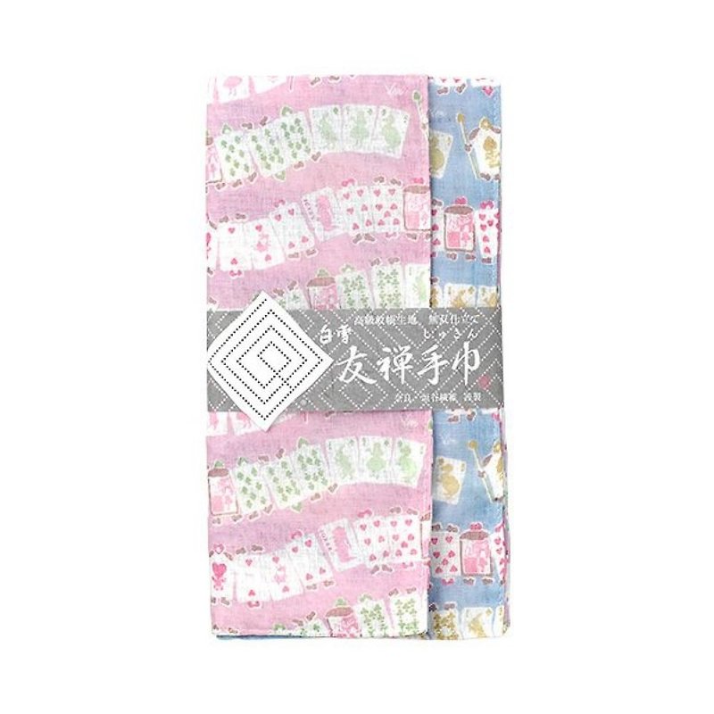 Kyoyuzen dyed double-faced towel/Alice in Wonderland pink + blue - Place Mats & Dining Décor - Cotton & Hemp 