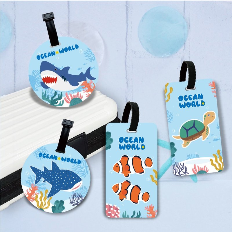 【海の仲間たちシリーズ】オーダーメイドギフト/トラベルタグ/誕生日プレゼント/バッグチャーム - ラゲッジタグ・ネームタグ - サステナブル素材 ブルー