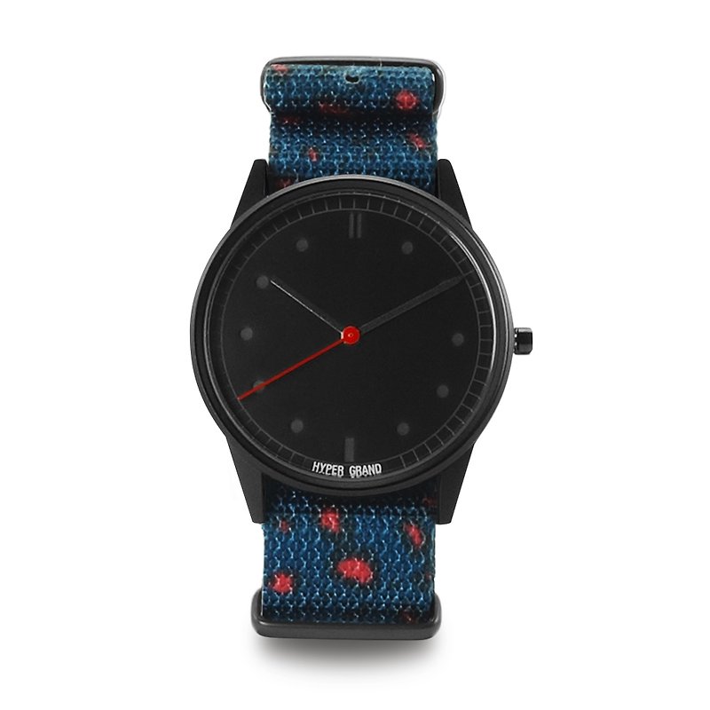 HYPERGRAND  -  01基本モデルシリーズ - ミリバンドのLEOPARD赤と青のヒョウの腕時計 - ブラックダイヤル - 腕時計 - その他の素材 ブルー