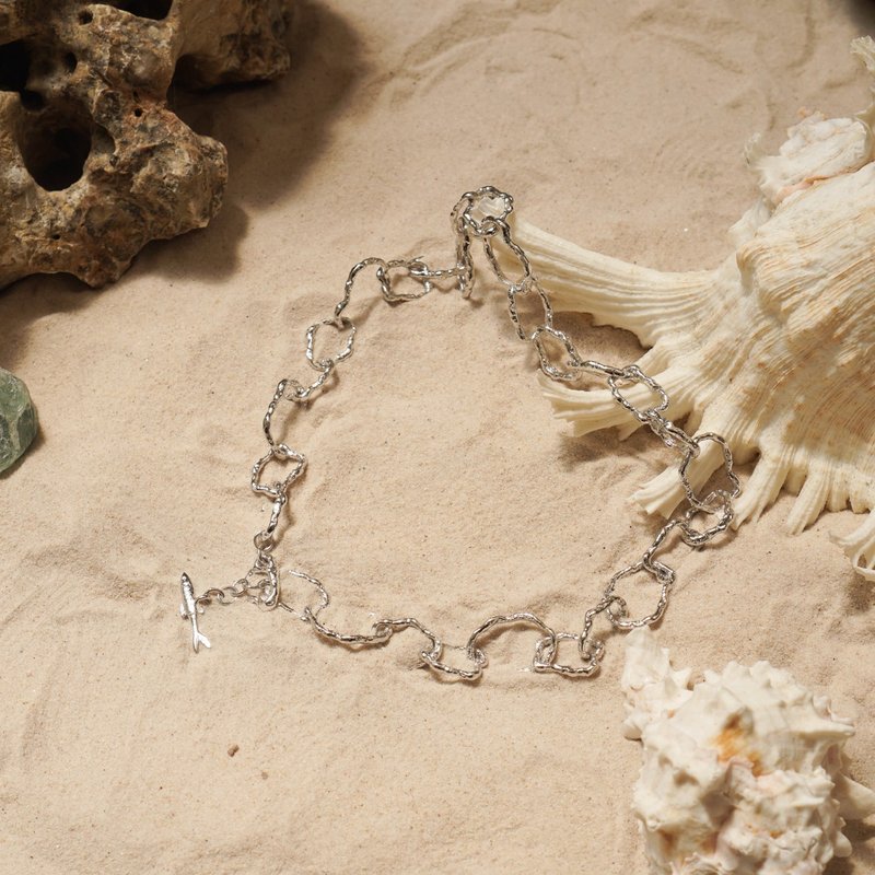 Marine Coral Choker - 項鍊 - 半寶石 銀色