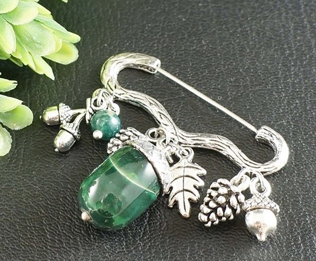  　100B　ブローチ　グリーンアゲート　シルバー　925 GEORG JENSEN 100B ブローチ グリーンアゲート シルバー 925