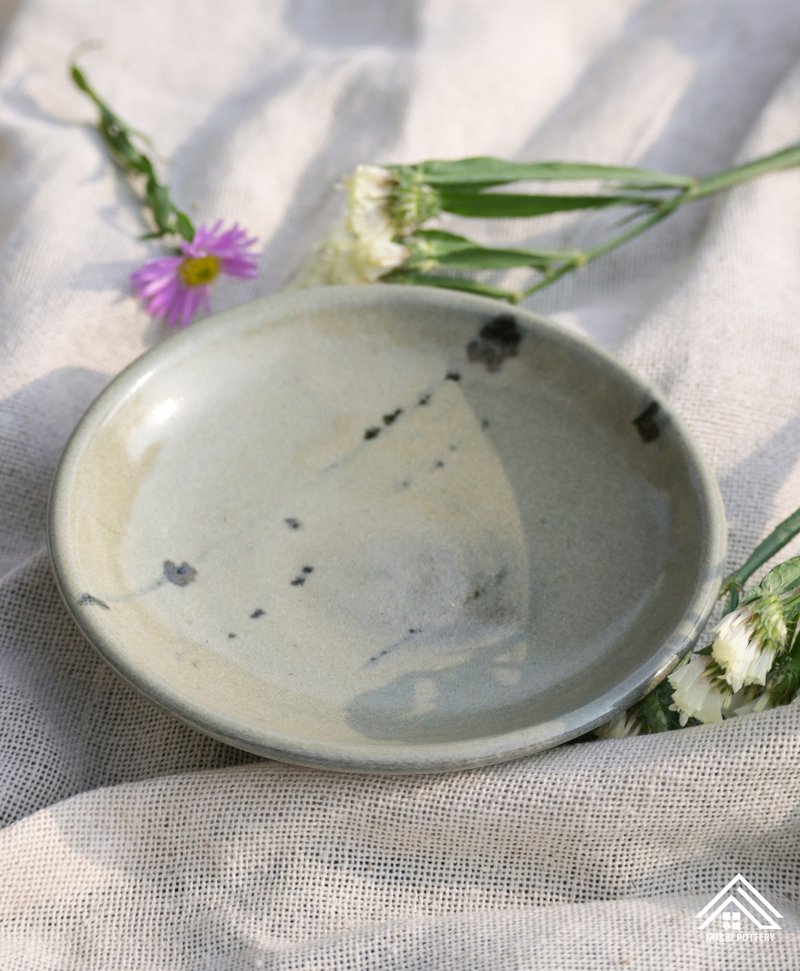 Splashed Ink Celadon Glaze Plate - A Moment of Tranquility. A Better Life - Plates & Trays - Pottery Green