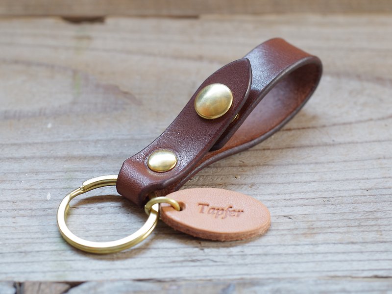 Nume leather key chain chocolate - Keychains - Genuine Leather Brown