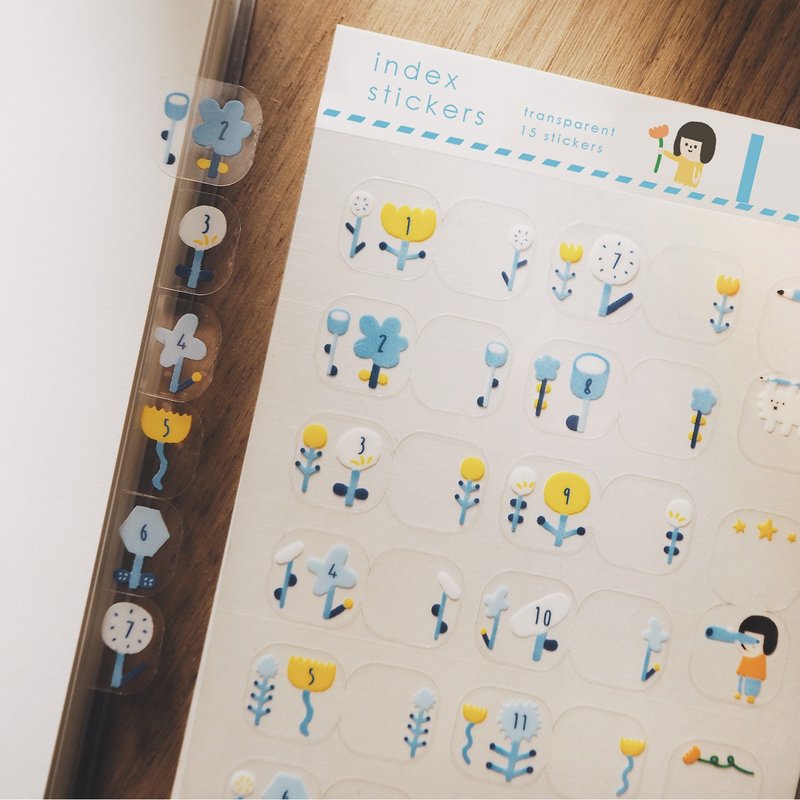 Flower - Transparent Index Stickers - สติกเกอร์ - กระดาษ หลากหลายสี