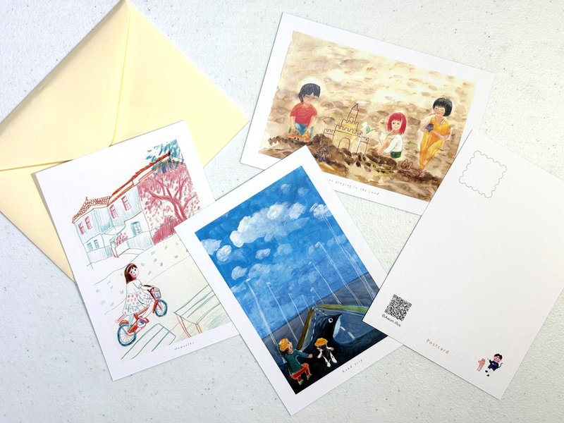 插畫明信片十入套組-自選10張 - 心意卡/卡片 - 紙 