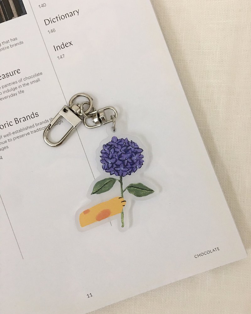 Keychain - Bloom-Filled Day - Charms - Acrylic Purple