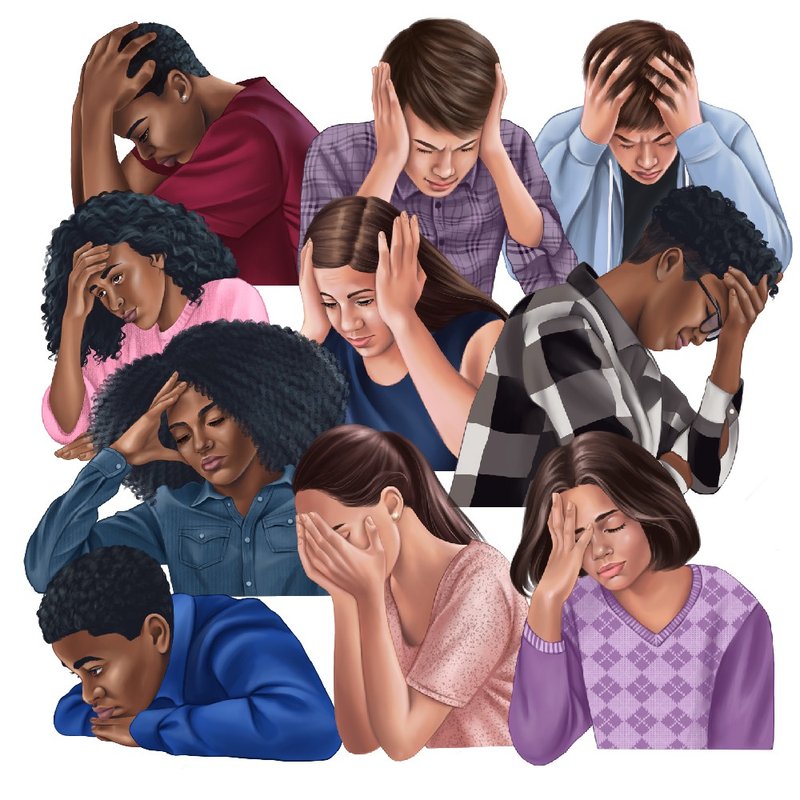 Stressed Teenagers illustrations, made in order - 電子似顏繪/繪畫/插畫 - 其他材質 