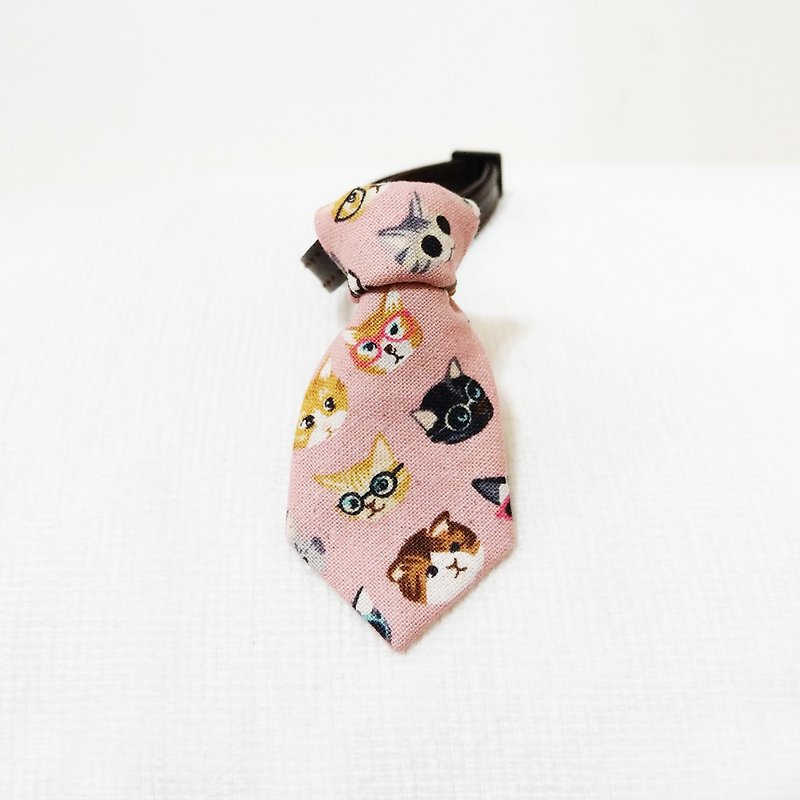 Ella Wang Design Tie 寵物 領結 領帶 貓 狗 粉紅 - 貓狗頸圈/牽繩 - 棉．麻 粉紅色