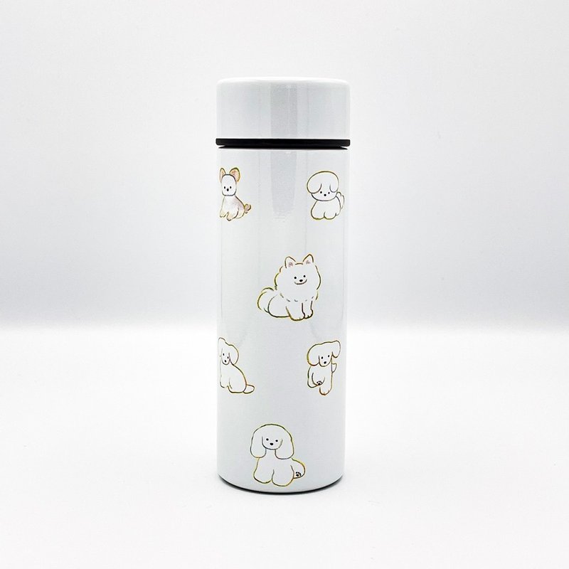Natsumi Teraoka　不鏽鋼水瓶　許多小狗 - 水瓶/水壺 - 其他材質 白色