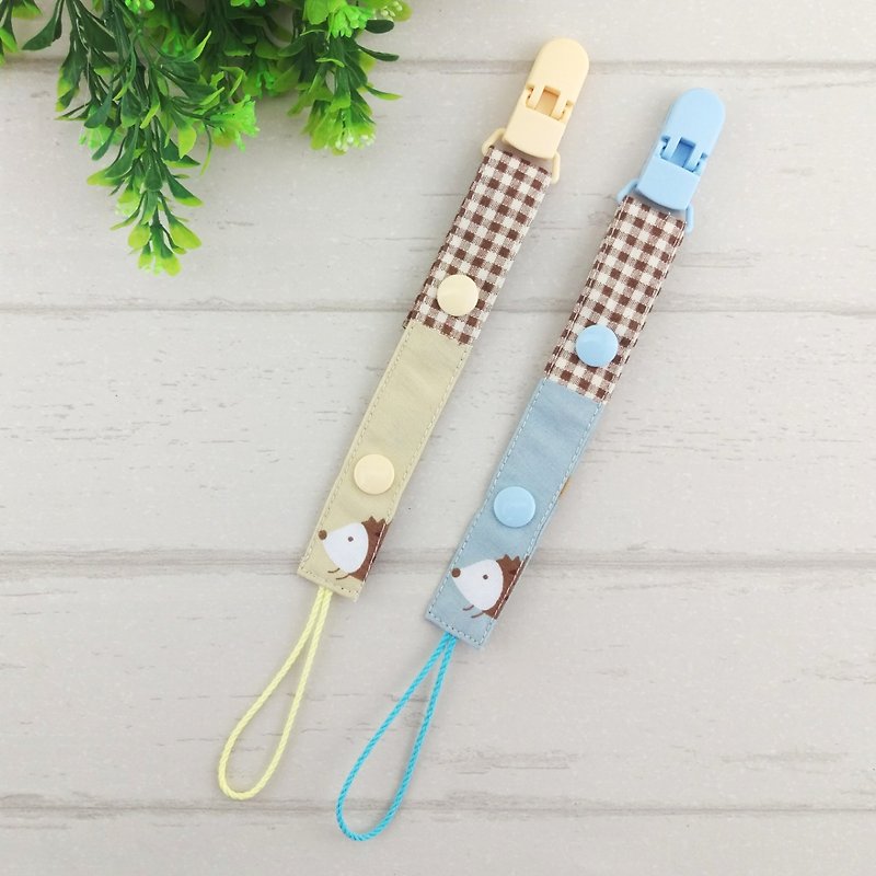 Natural wind hedgehog - 2 colors are optional. 2-stage length manual pacifier chain (for vanilla nipples) - ขวดนม/จุกนม - ผ้าฝ้าย/ผ้าลินิน สีน้ำเงิน