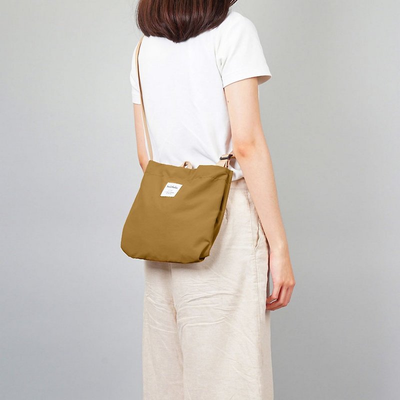 hellolulu Eilish Small Side Backpack-Caramel Coffee - Messenger Bags & Sling Bags - Nylon Brown