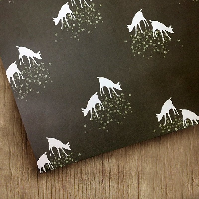 Elk Story/Wrapping Paper/Christmas - วัสดุห่อของขวัญ - กระดาษ สีเทา