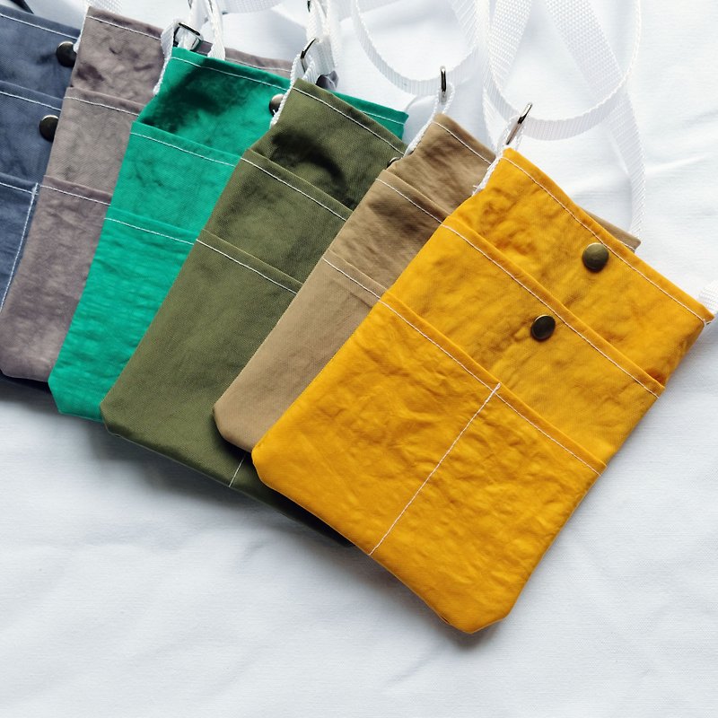 素色基本款多隔層隨身小袋 - 側背包/斜背包 - 防水材質 多色