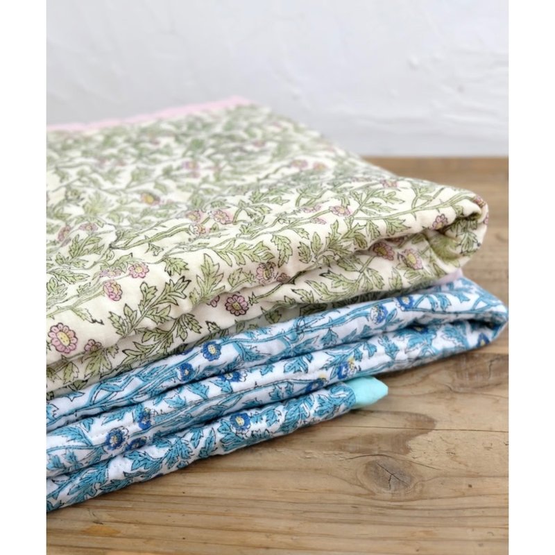 育てていく手織りキルト、ふんわりコットンカディキルト Delightful /Mサイズ - 嬰兒床/床圍/寢具 - 棉．麻 粉紅色