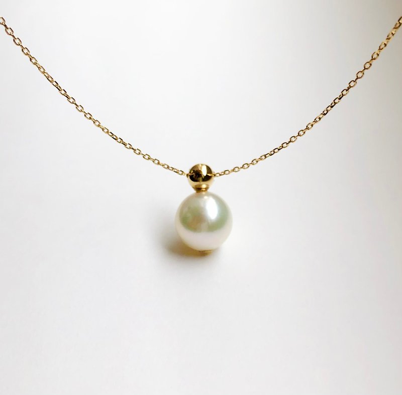 Akoya pearl 750 pendant saltwater pearl - สร้อยคอ - ไข่มุก สีทอง