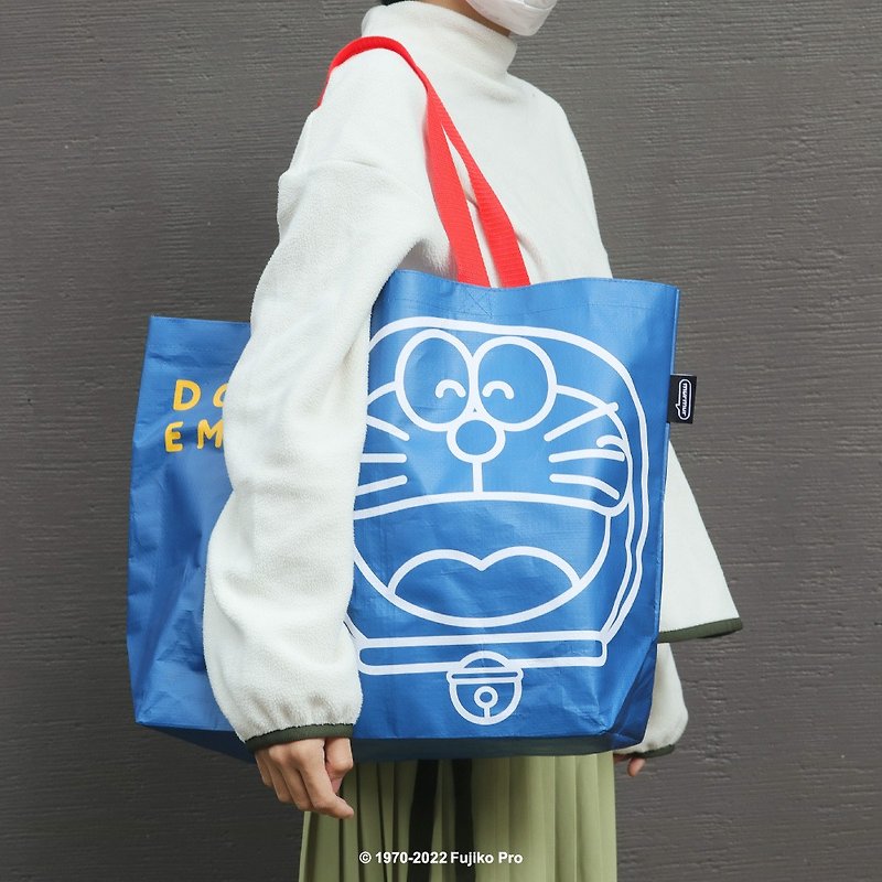 つぶやき織りショッピングバッグ-ミディアム | Do A 夢の大きな頭の表現 | - トート・ハンドバッグ - ポリエステル ブルー