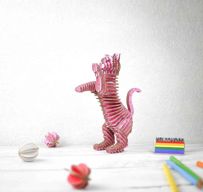 HAPPYCAT猫言語シリーズ3D手作りDIY家の装飾ピンクの水玉模様 - その他 - 紙 ピンク