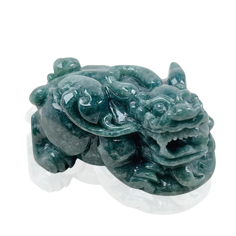 [Wealth-Bringing Beast] Huaqing Jadeite Pixiu Ornaments | Natural Burmese Jade A-grade | Gifts - ของวางตกแต่ง - หยก สีเขียว