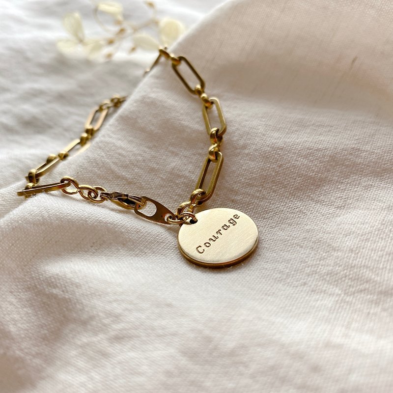 Courage- Brass bracelet