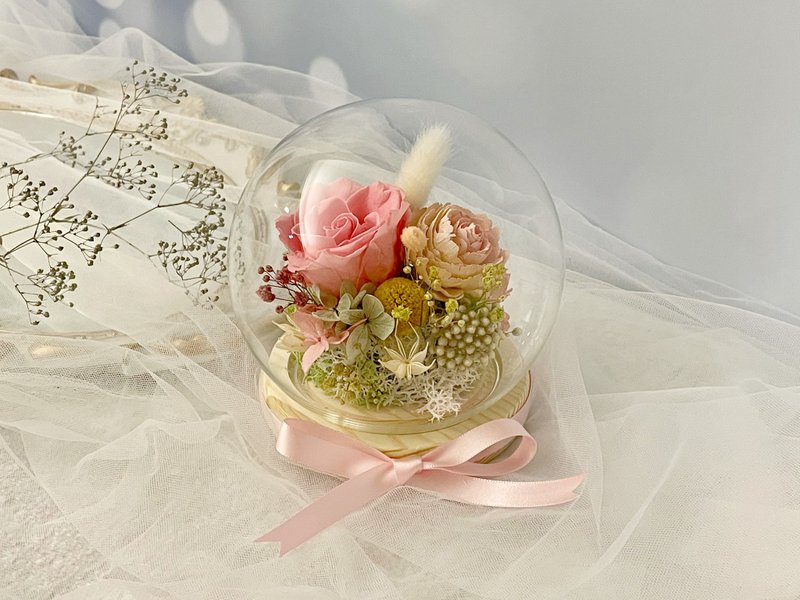 Gift/Dream Glass Flower Ball/Pink/Glass Cover/Not Withering Flowers/Eternal Flowers/Dried Flowers - Plants - Plants & Flowers Pink