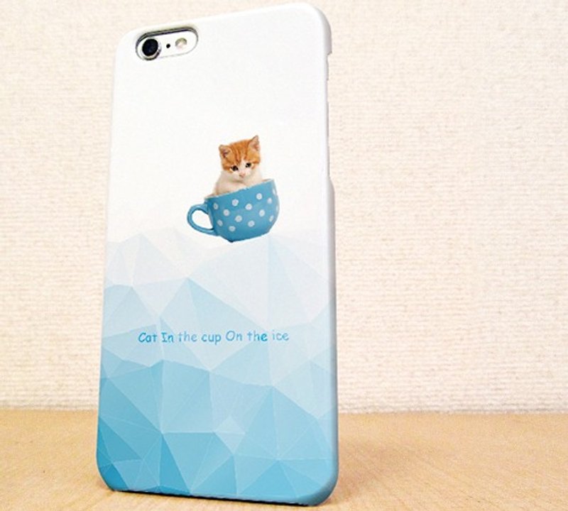 (Free shipping) iPhone case GALAXY case ☆ Cat in the cup - Phone Cases - Plastic White