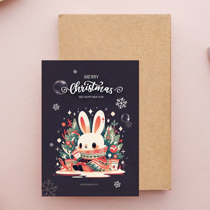 【聖誕限定】雪兔聖誕明信片 | 卡片禮物 POSTCARD - 心意卡/卡片 - 紙 多色
