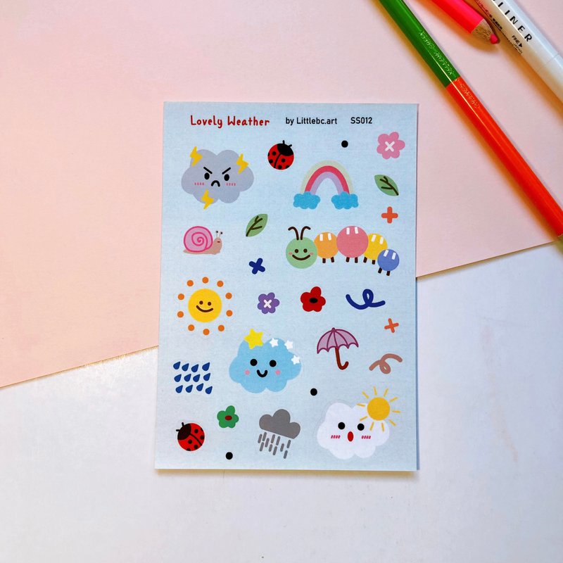 Lovely Weather Sticker Sheet SS012 - สติกเกอร์ - กระดาษ สีน้ำเงิน