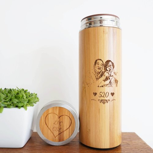 Personalized Bamboo Travel Coffee Mug Tumbler - Shop NSJ Stylish Store  Vacuum Flasks - Pinkoi