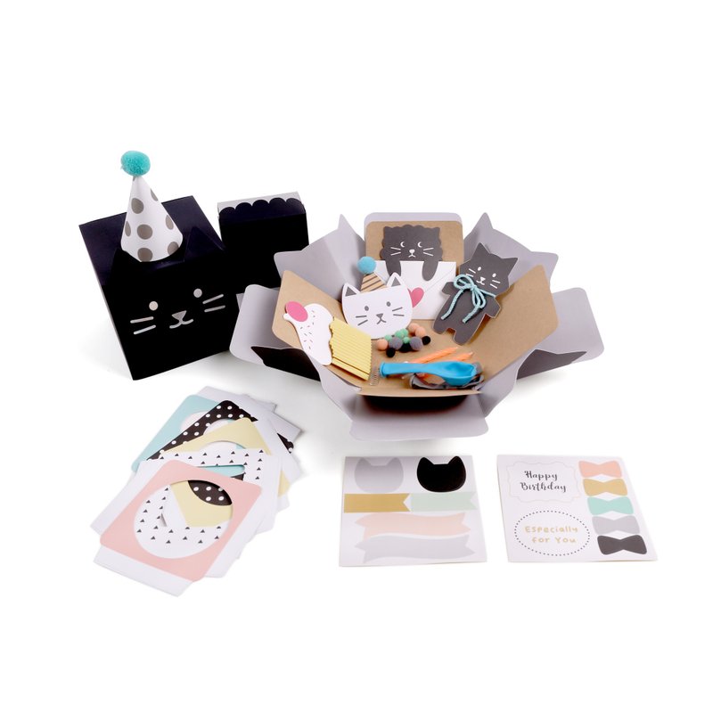 [Jeantopia] Gift Gift Box Cute Cat Surprise Box Handmade Card | 9027409 - อัลบั้มรูป - กระดาษ สีดำ