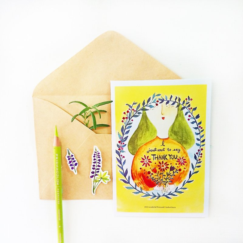 ✴ Hey, I just wanted to say thank you! ✴ Thanks postcards - การ์ด/โปสการ์ด - กระดาษ สีเหลือง