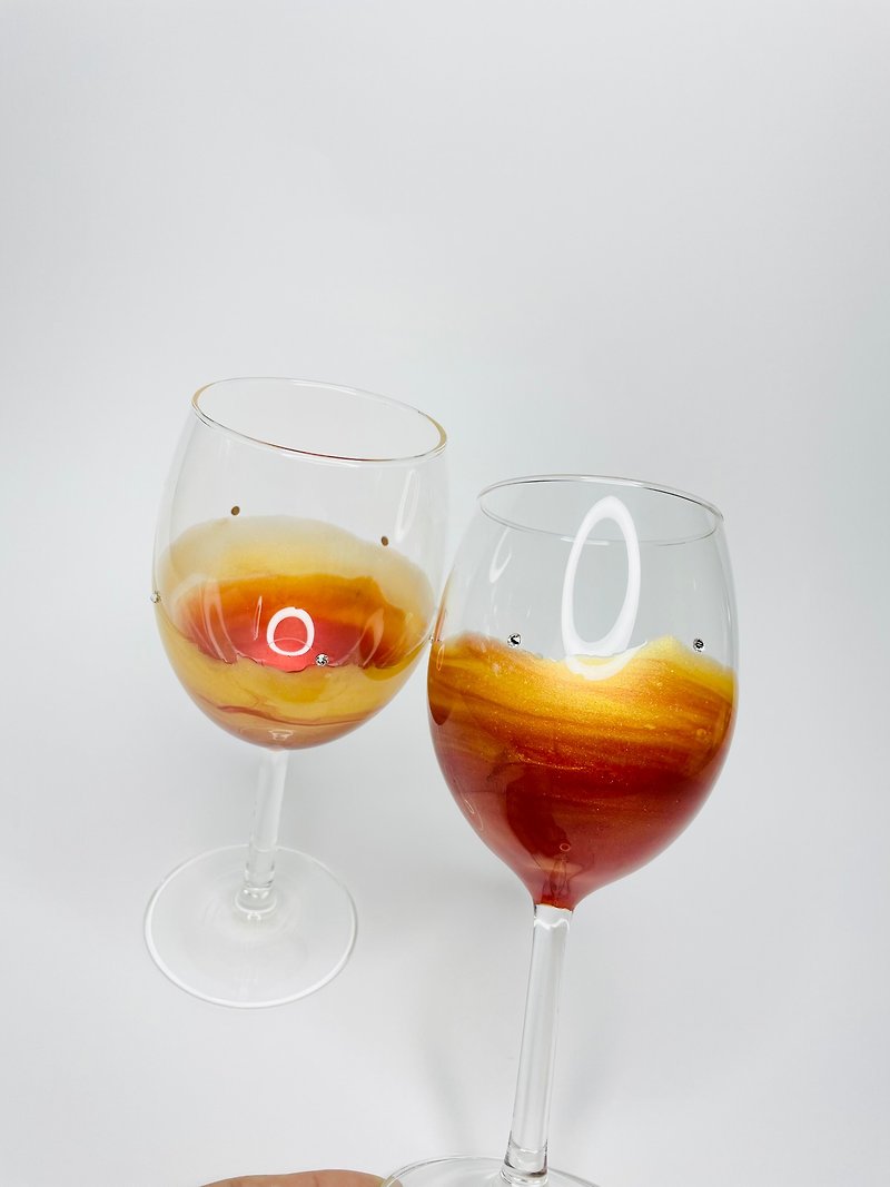 微薰藝術 火星紅酒高腳杯 - 酒杯/酒器 - 琉璃 紅色