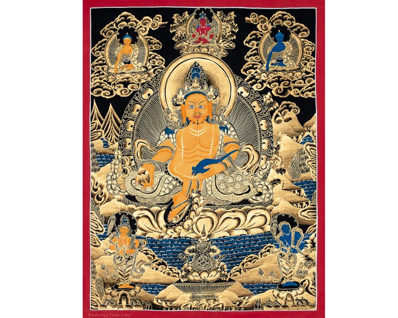 Zambala Thangka Painting | Symbol of Wealth and Prosperity - Wall Décor - Other Materials Multicolor