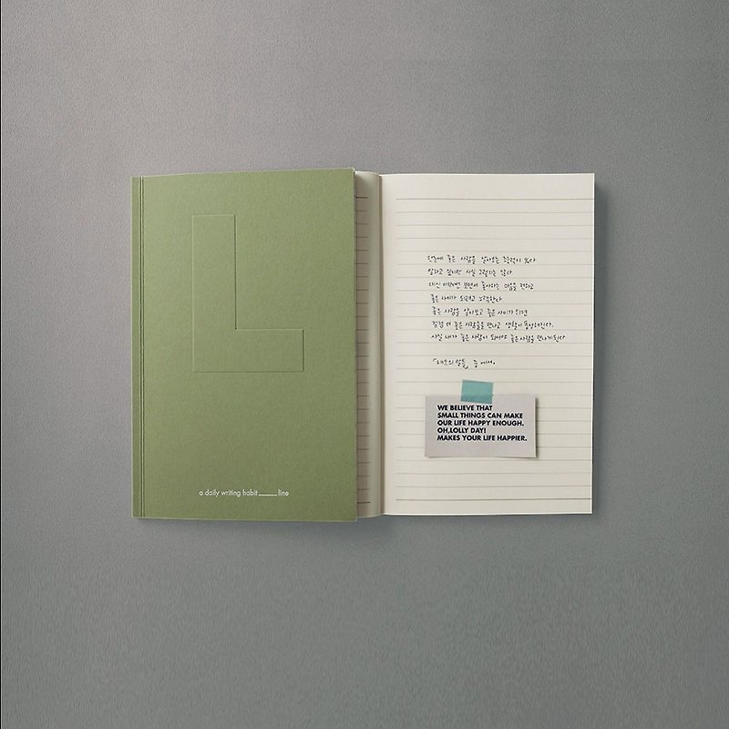 OLD daily custom notebook V2-L horizontal line inside, OLD83394 - สมุดบันทึก/สมุดปฏิทิน - กระดาษ สีเขียว