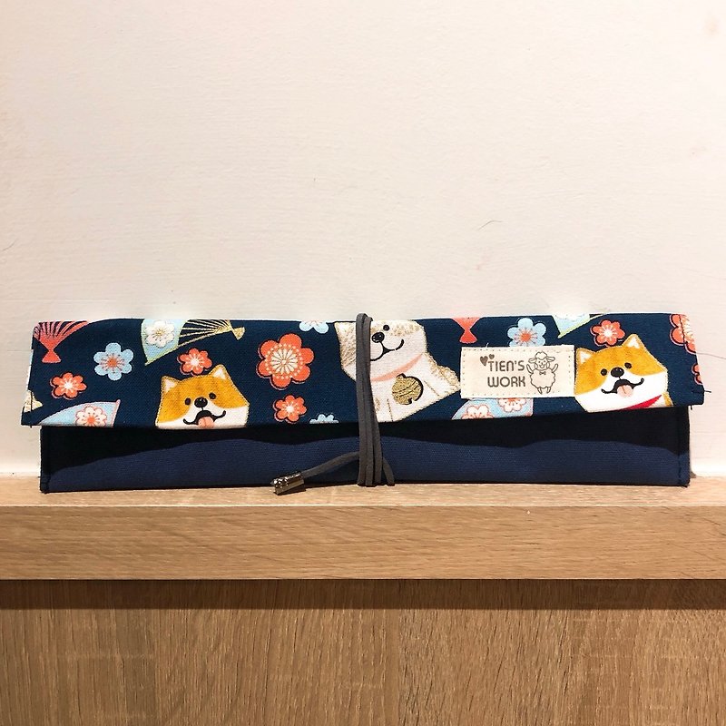 Cutlery Bag/Pen Case-Sakura Chai (Three Colors) - ตะเกียบ - ผ้าฝ้าย/ผ้าลินิน 
