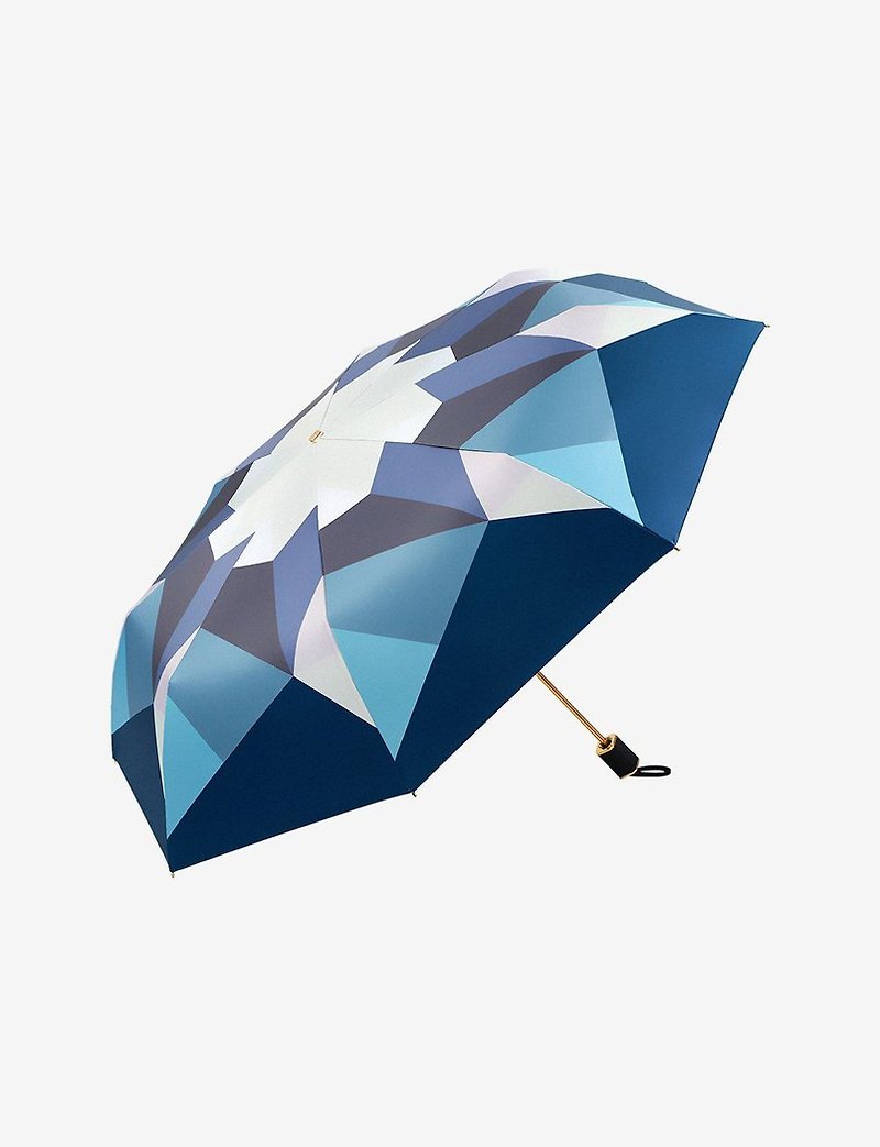 Boy Folding Umbrella-BY3052 Mosaic-Indigo (FO) - Umbrellas & Rain Gear - Other Materials Blue