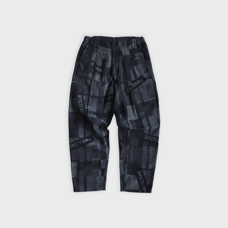 DYCTEAM - LOGO pattern Full length tapered pants (deep blue) - 男長褲/休閒褲 - 其他材質 藍色