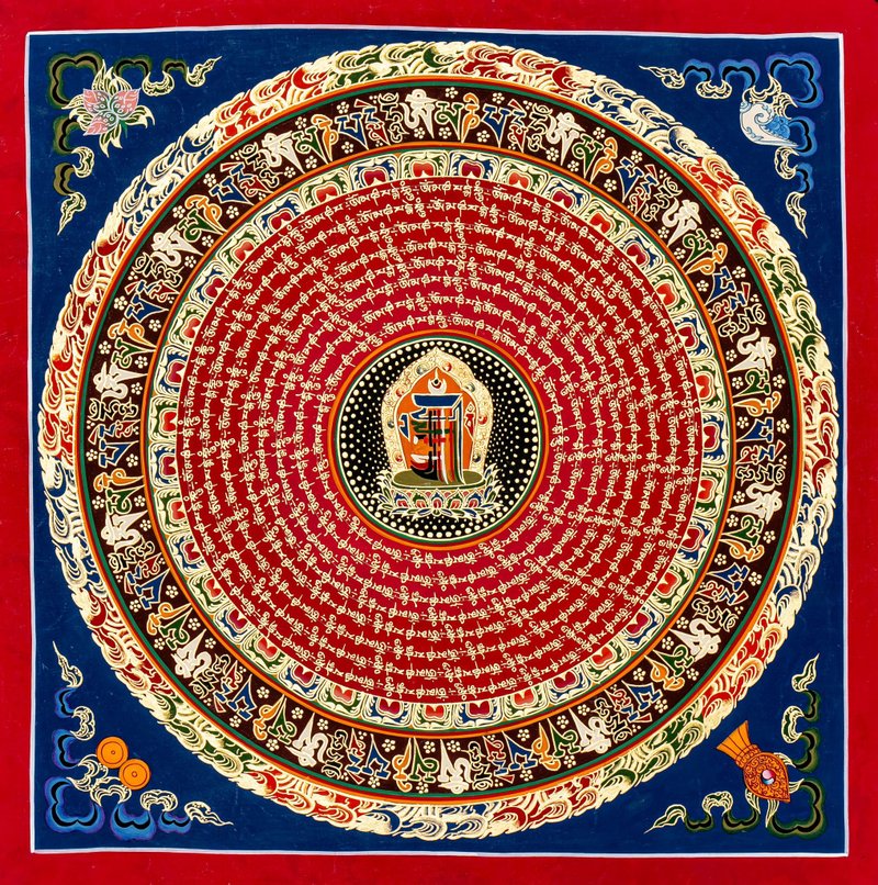 Mantra Mandala: Intricately Crafted Sacred Art for Meditation and Spiritual - Items for Display - Other Materials Multicolor