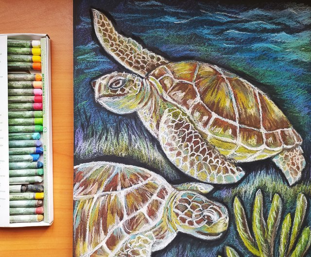【原画】ウミガメの旅立ち 原画】ウミガメの旅立ち ウミガメ 海亀 海 カメ 絵画 原画