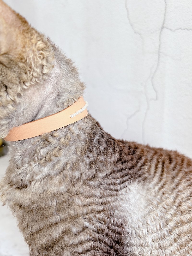 Cat Beaded Leather Collars | Small Dog Collars | Decorative Collars | Pet Collars | - Collars & Leashes - Genuine Leather 